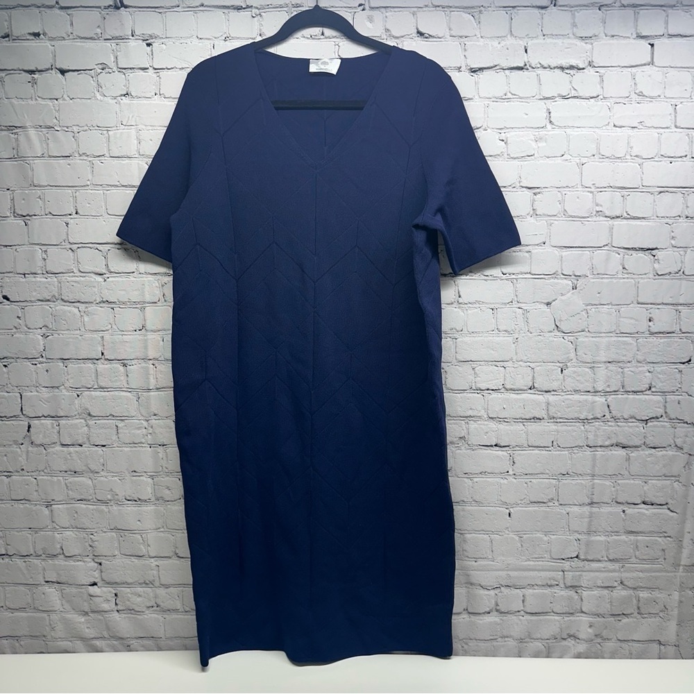 Voyage by MARINA RINALDI Abito maglia knit Elegant Navy Blue Dress size M
